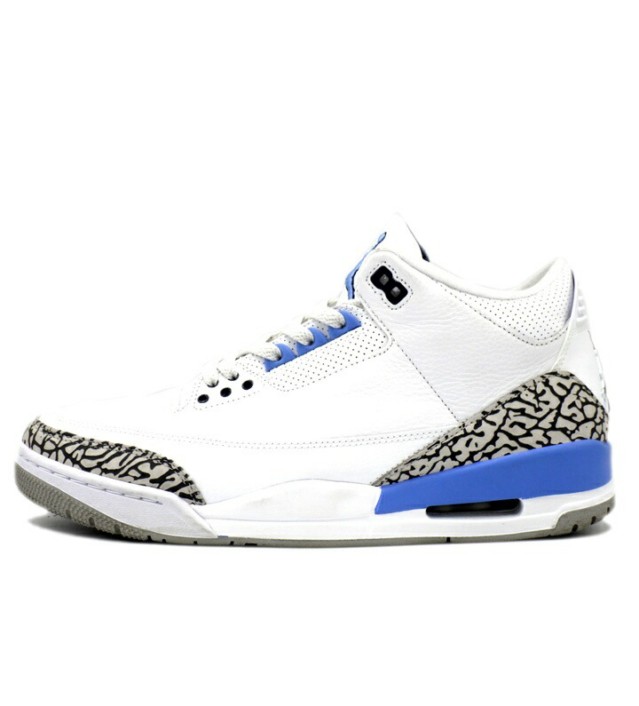 ナイキ NIKE 【 AIR JORDAN 3 Retro UNC 2020 CT8532 104 】 エア湖 ジョーダン 3 レトロ UNC 2020 スニーカー 白いこと×点火装置青碧×薄墨色 大きさ29珊 f31320【中古】