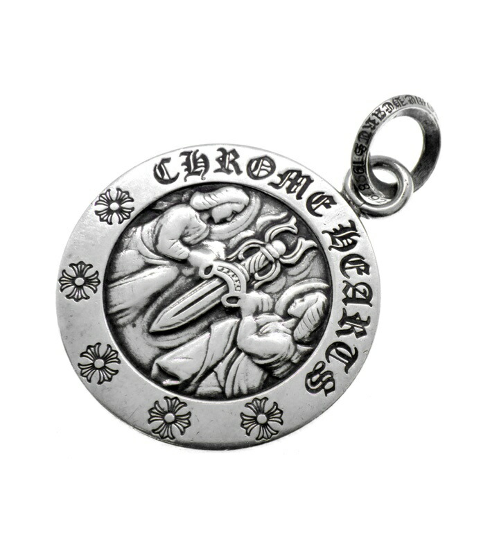 クロムハーツ CHROME HEARTS 【 CHRM ANGL MDL LG 】 ラージ 天使シュロの葉 シャンデリヤ 首飾り いの一番 しろがね色 50734 【中古】