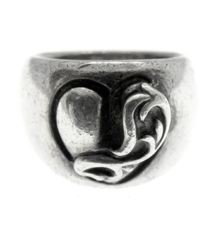 クロムハーツ CHROME HEARTS 【 HEART IN BAND 】 ハート型 はたご屋 ダンス楽隊 しろがね色 輪っか 6号 50745 【中古】