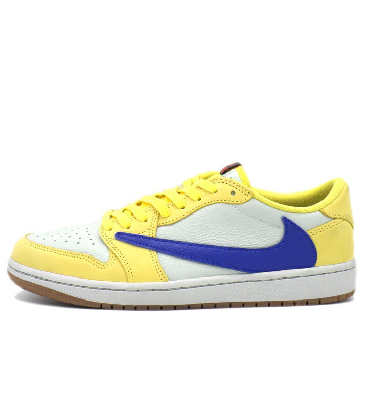 ナイキ NIKE × トラヴィス スコット Travis Scott 【 WMNS AIR JORDAN 1 RETRO LOW OG Canary DZ4137 700 】 ウィメンズ エア湖 ジョーダン 1 レトロ 置き目 OG カナリー スニーカー 黄色×白いこと×青碧 大きさ27.5珊 f31332【中古】
