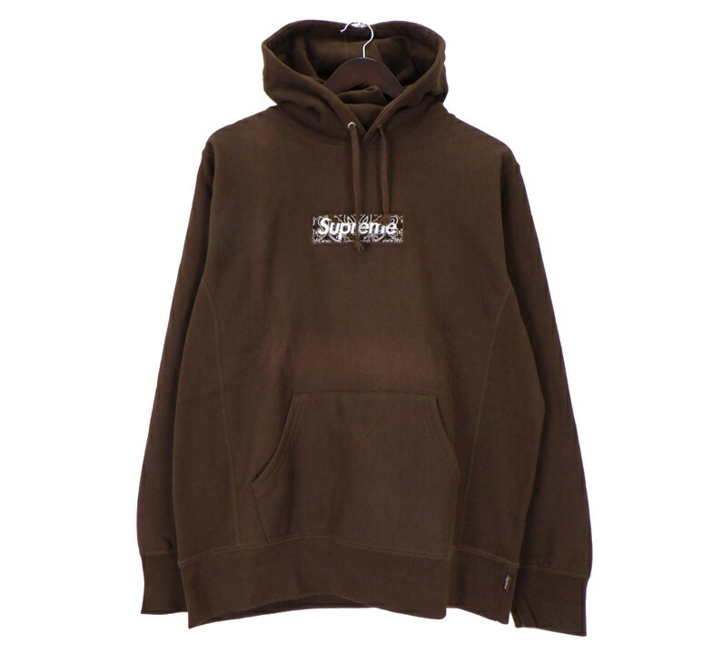 シュプリーム Supreme 19FW 【 Bandana Box Logo Hooded Sweatshirt 】 バンダナ ボックス席 ロゴタイプ フーディ パーカー 赤銅色 大きさM 50767 【中古】
