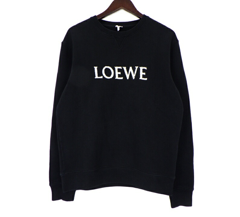 ロエベ LOEWE 【 H526Y24J26 】 ロゴタイプ刺しゅう 労働者の一団のど首 汗水 調教師 黒いこと 大きさM 50772 【中古】