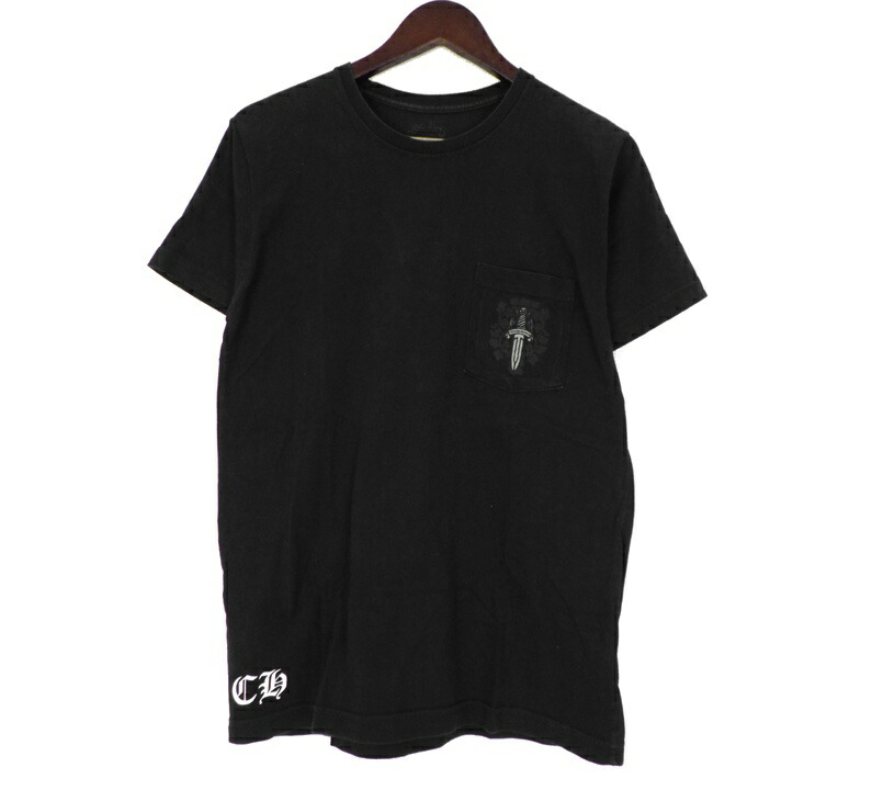 クロムハーツ CHROME HEARTS うしろ側 ダガー 刷り上げる 胸隠し ティーシャツ 黒いこと 大きさM 50781 【中古】