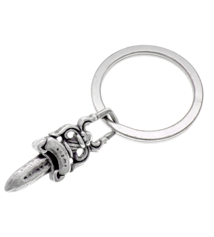 クロムハーツ CHROME HEARTS 【 No5 DGGR 】 #5 ダガー 足懸かり輪っか しろがね色 キーホルダー 50790 【中古】