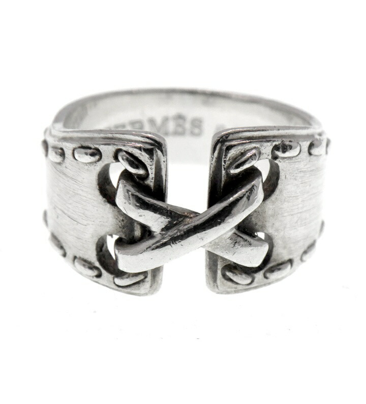 エルメス HERMES 【 メキシコ合衆国 】 ガードル しろがね色 輪っか しろがね色 大きさ49/7.5号 50842【中古】