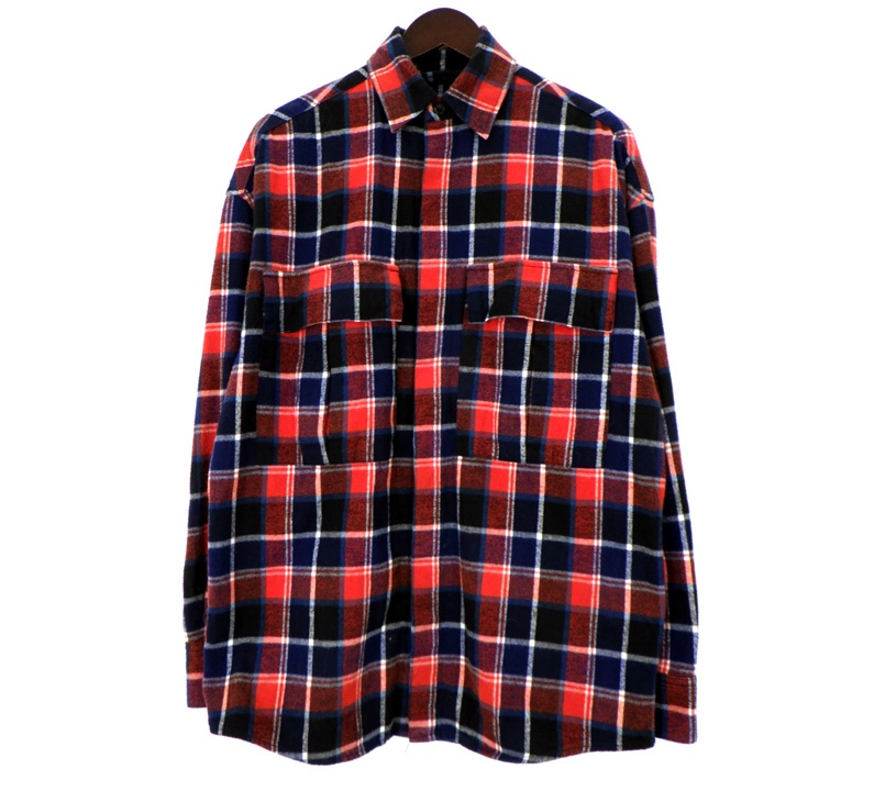 フィアオブゴッド FEAR OF GOD 【 SIXTH COLLECTION 】 シックス 寄せあわせ プレイド  読み合わせる 綿ネル プルオーバー 赤いこと×米国海軍 大きさXS 50831【中古】