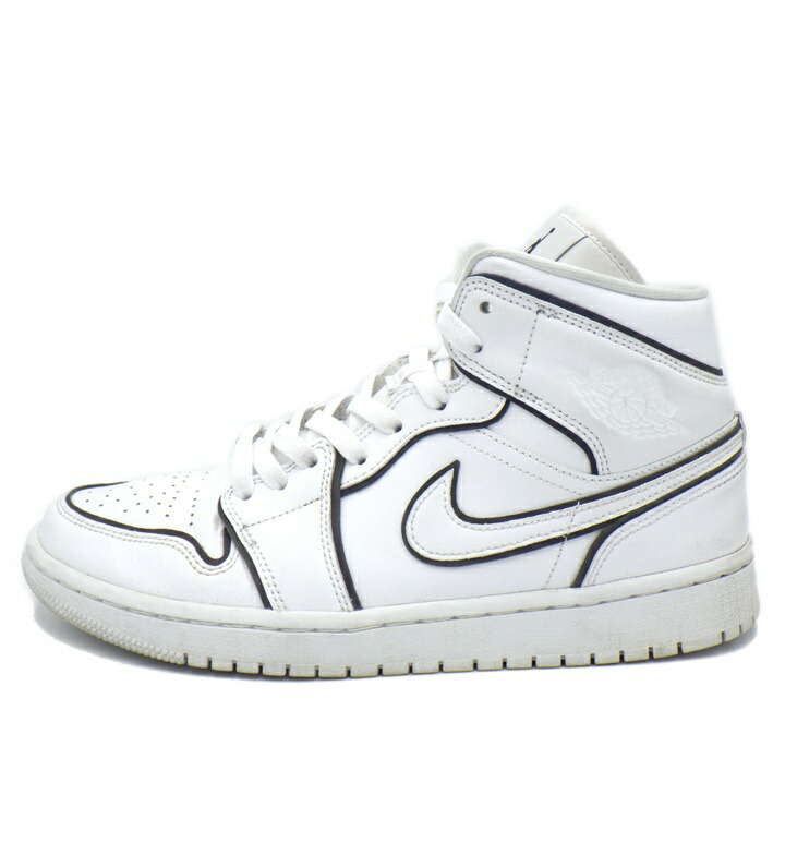 ナイキ NIKE 【 WMNS AIR JORDAN 1 MID CK6587 100 】 エア湖 ジョーダン 1 ミッド スニーカー 白いこと 大きさ27.5珊 50861 【中古】