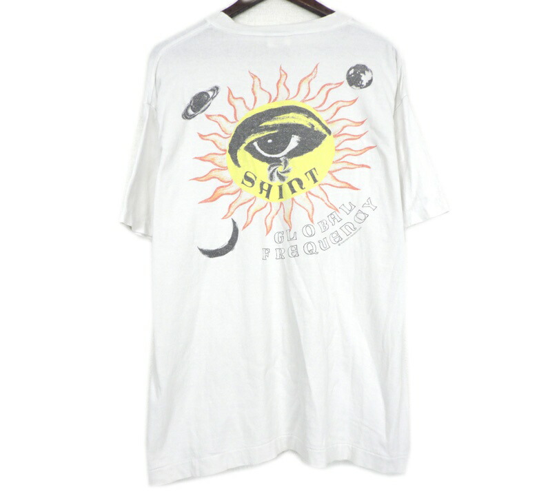 仙マイケル SAINT MICHAEL 【  SS TEE  EYE SM HR1 0000 021 】 目玉 刷り上げる 半袖 プルオーバー 白いこと 大きさL w27254【中古】