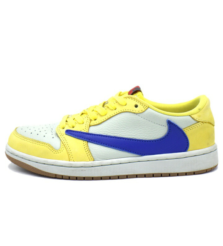 ナイキ NIKE × トラヴィス スコット Travis Scott 【 WMNS AIR JORDAN 1 RETRO LOW OG Canary DZ4137 700 】 ウィメンズ 大気圏 ジョーダン 1 レトロ 置き目 OG カナリー スニーカー 黄色×点火装置薄墨色×青色 大きさ24.5糎 50868 【中古】