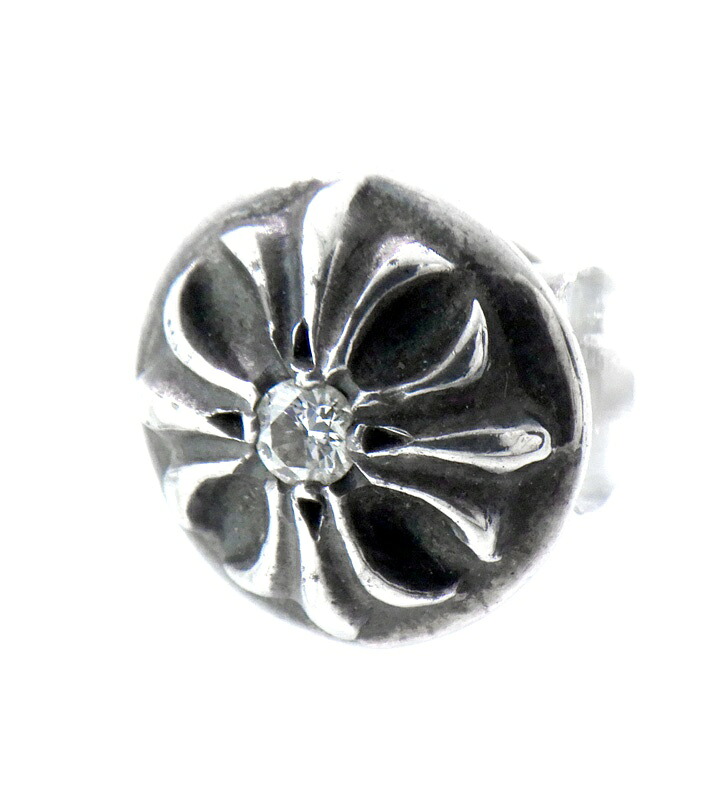クロムハーツ CHROME HEARTS 【 STUD CRSBLL DIA 】 クロスボール スタッド 1ダイヤ シルバー ピアス シルバー×クリア 51585【中古】|SeekeR