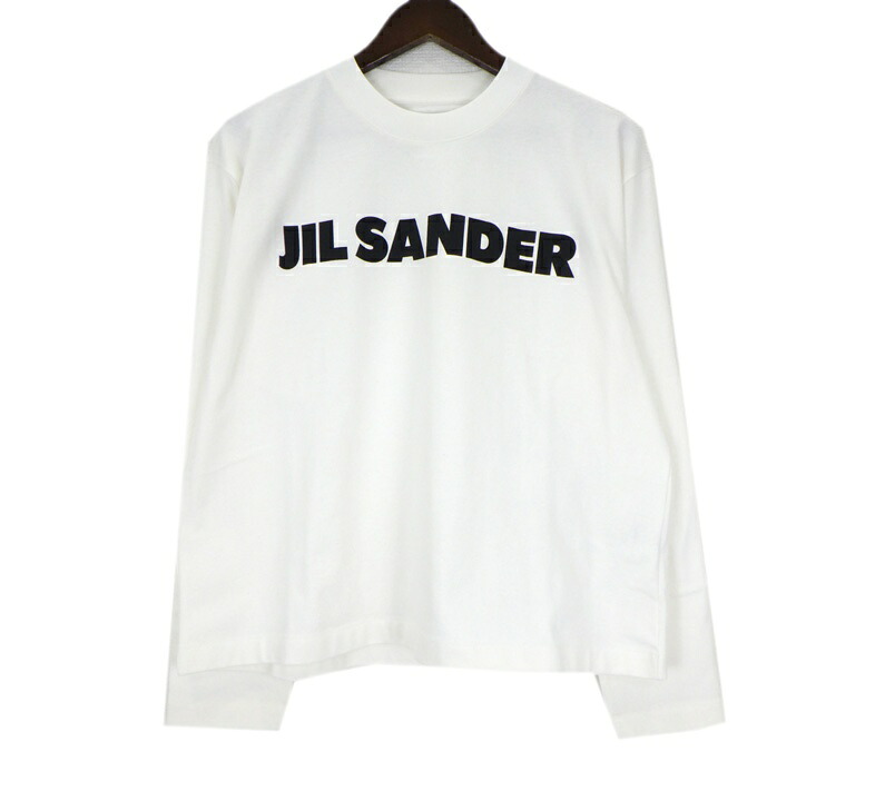 ジルサンダー JIL SANDER 【 J02GC0107 J45148 】 ロゴ デザイン ロングスリーブ 長袖 カットソー　ホワイト　サイズS　51521【中古】｜SeekeR