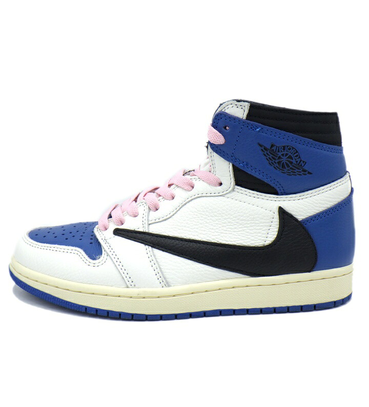 ナイキ NIKE × トラヴィス スコット Travis Scott × フラグメント Fragment 【 AIR JORDAN 1 HIGH Military Blue DH3227 105 】 エア ジョーダン 1 ハイ ミリタリー ブルー スニーカー ホワイト×ブルー×ブラック サイズ24.5cm 51890 【中古】|SeekeR