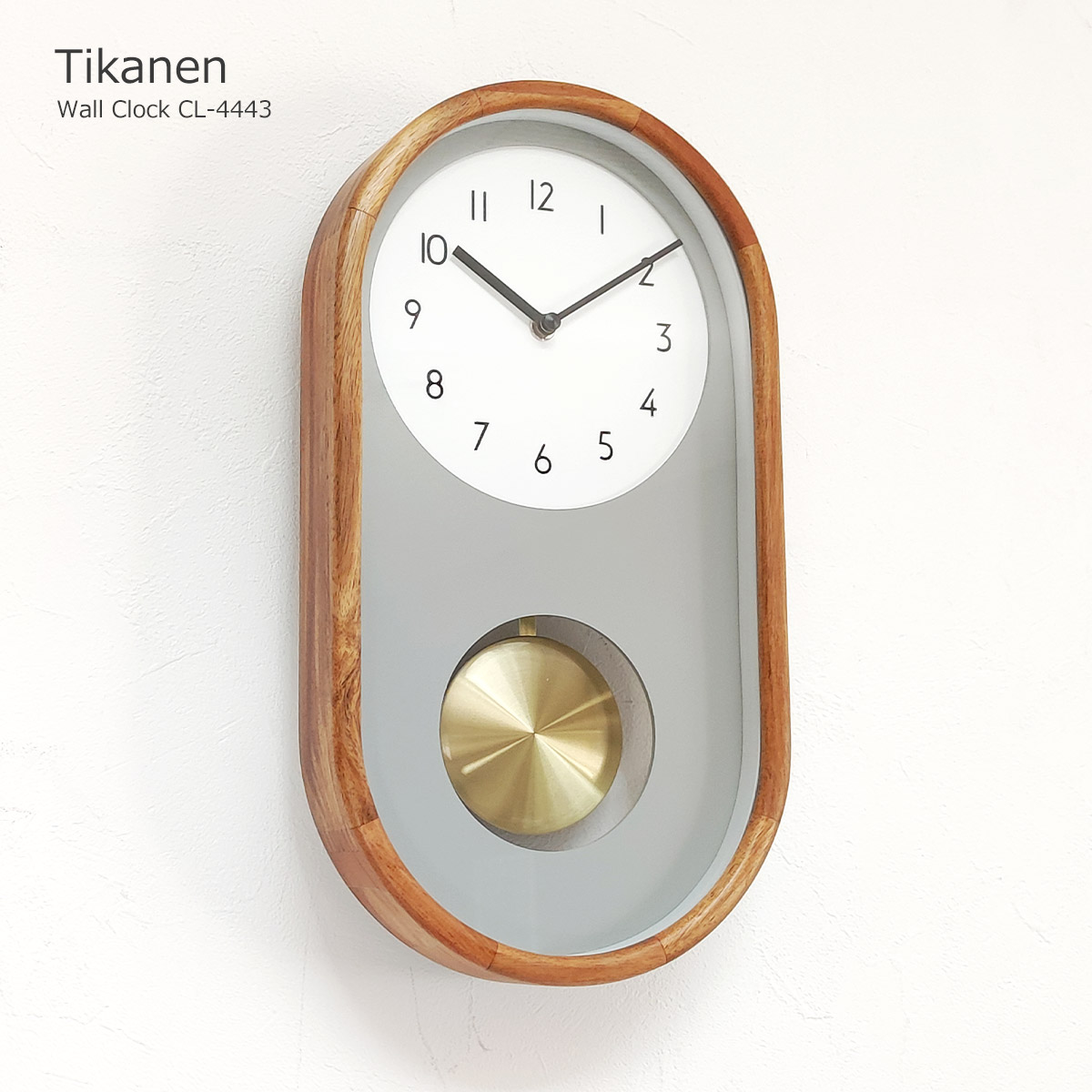 【最大P10倍〜818】掛け時計 おしゃれ 北欧 振り子時計 壁掛け時計 時計 壁掛け ティーカネン Tikanen CL-4443 シンプル  ナチュラル ミッドセンチュリー クラシック ヴィンテージ アンティーク レトロ リビング ダイニング 和室 和風 一人暮らし インテリア 木製 |  ...