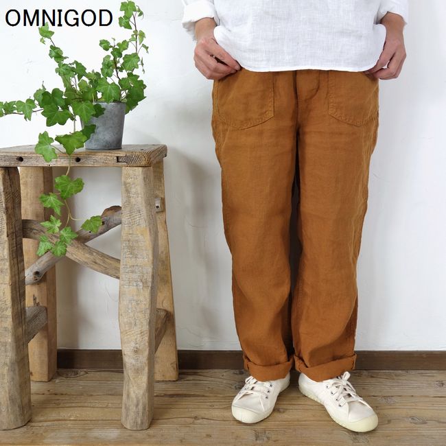 5％OFF引き換え証散り散り中 \u003cBR\u003e ■SALE商いもの■ OMNIGOD オムニゴッド 麻帆布 PWイージーパンツ 53-177X 【SMTB-ms】