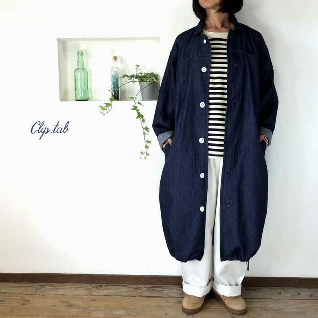 5％OFFクーポン配布中 <br>★SALE商品★ clip.tab クリップタブ 8ozデニム アトリエコート 3224J-005【SMTB-ms】