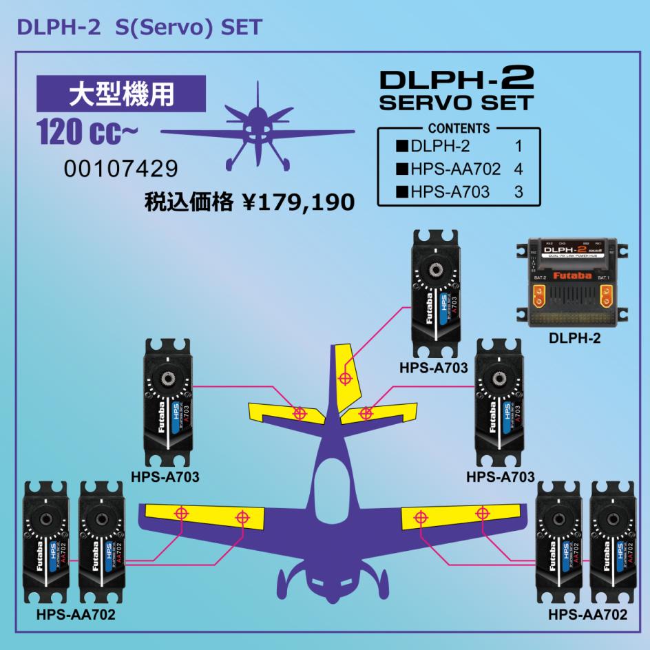 フタバ 大型機用DLPH-2サーボセット DLPH-2－HPS-AA702ｘ4－HPS-A703ｘ3 大型機用（120cc~）00107429 双葉電子工業 FUTABA
