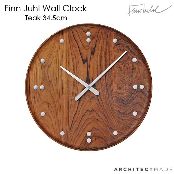 72％以上節約 フィン ユール 掛け時計 チーク 34.5cm Finn Juhl Wall