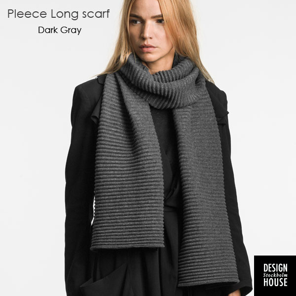 Pleece long scarf(プリース・ロングスカーフ）マフラー ダークグレー DESIGN HOUSE stockholm(デザイン