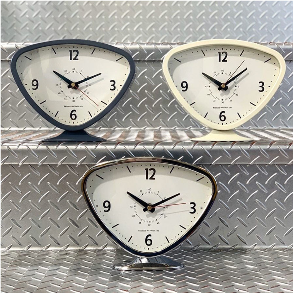 DULTON ダルトン RAINARD CLOCK レイナード K925-1257 CHROME IVORY GRAY インテリア 置き時計 リビング ダイニング ガレージ アナログ 時計 カッコイイ おしゃれ クロック 置時計 シンプル 一人暮らし 新築