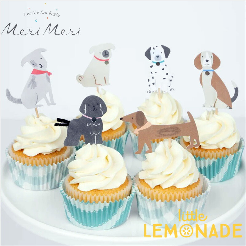 【楽天市場】【Meri Meri】 子犬 パピー カップケーキ キット ケーキトッパー パーティーピック ケーキ飾り 犬 誕生日 飾り付け