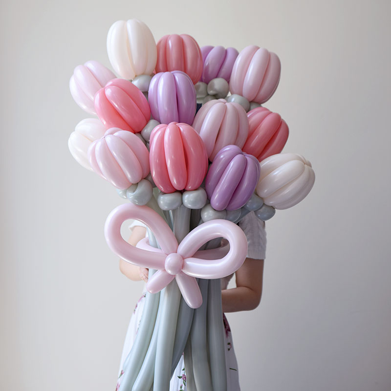 繁忙期限定価格】バルーン花束 チューリップミックス 14本入りブーケ