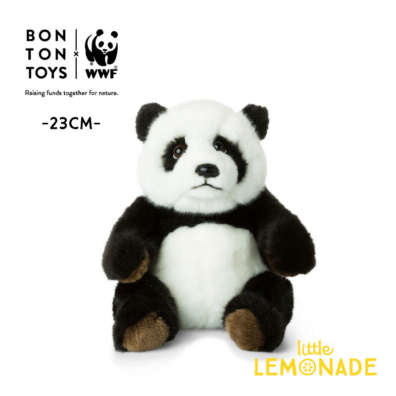 BON TON TOYS WWF公式 PANDA SITTING 23cm パンダ ぬいぐるみ WWF 動物 赤ちゃん ベビー エコ素材 出産祝い 誕生日プレゼント ベビーギフト プチギフト 動物保護支援 サステナブル ふわふわ やわらかい 正規品 BTW-022PS リトルレモネード Lnw