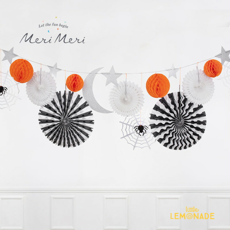 【Meri Meri】Halloween Honeycomb Shapes Garland ハロウィンのハニカムモチーフガーランド バナー ハニカムボール ペーパーファン 星 月 ハロウィーン 飾り ディスプレイ パーティーデコレーション 装飾 パーティー 撮影小物 リトルレモネード メリメリ (224532)