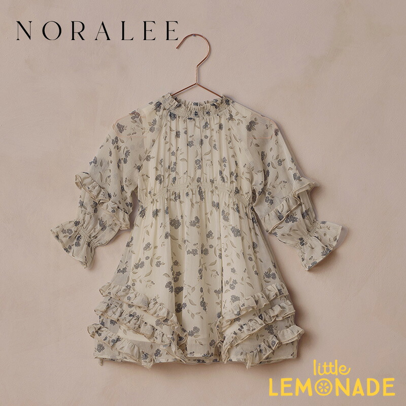 NORALEE ノラリー MIRABELLE DRES (6歳) WINTER VINES ドレス ワンピース 花柄 フリル アイボリー シフォン フォーマル 子ども キッズ 結婚式 お呼ばれ パーティー 発表会 お誕生日会 撮影会 コラリー クラシカル リトルレモネード オケージョン NL038KANH AW25|リトルレモネード店