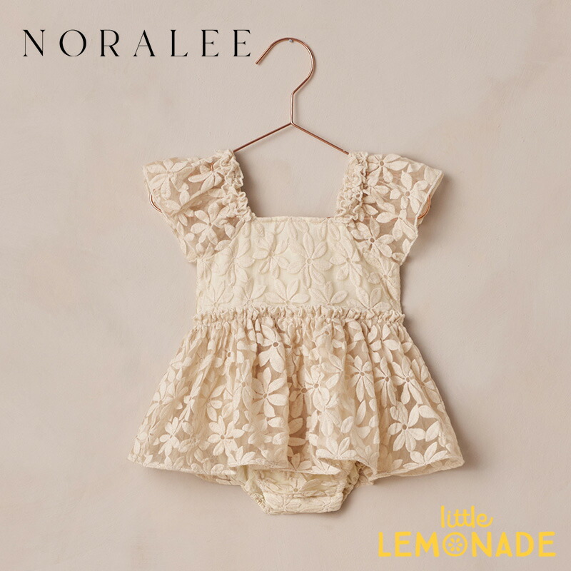 NORALEE ノラリーMARGOT ROMPER (6か月/12か月) EMBROIDERED DAISY ロンパース フリルスリーブ 花柄 フォーマル 刺繍 結婚式 お呼ばれ パーティー 子ども ベビー 誕生日会 撮影会 オケージョン 海外子ども服 輸入アパレル むすめ服 リトルレモネード NL135SKPT AW25 10,038円