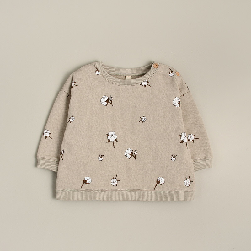 【organiczoo】CottonFieldSweatshirt3-6か月/6-12か月/1-2歳/2-3歳/3-4歳コットンフラワー柄スウェットシャツトレーナートップスオーガニックコットンオーガニックズーベビー子供男の子女の子シンプルおしゃれあす楽リトルレモネードアパレル20AW