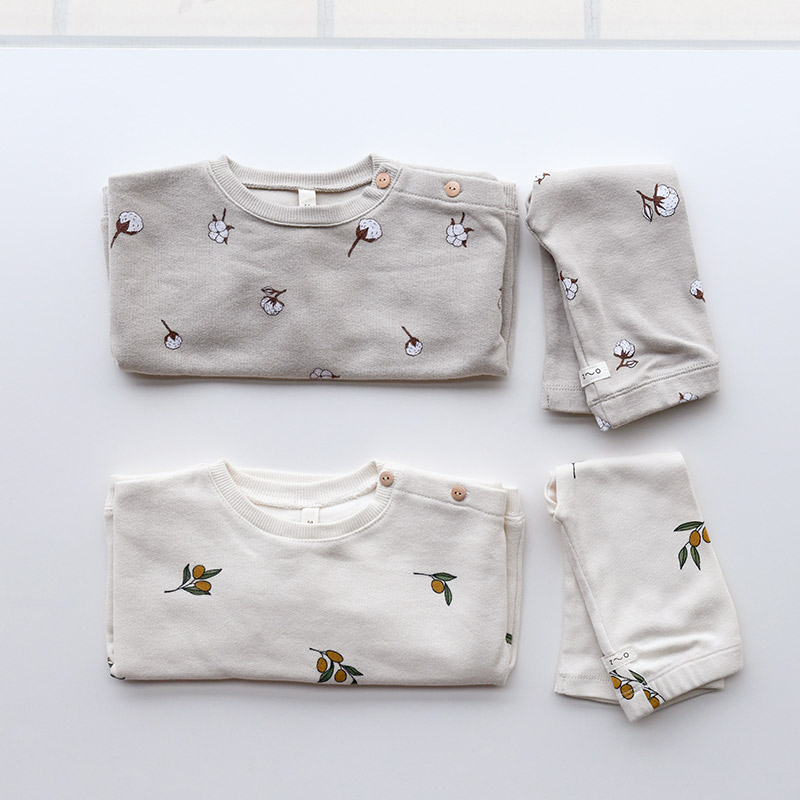 【organiczoo】CottonFieldSweatshirt3-6か月/6-12か月/1-2歳/2-3歳/3-4歳コットンフラワー柄スウェットシャツトレーナートップスオーガニックコットンオーガニックズーベビー子供男の子女の子シンプルおしゃれあす楽リトルレモネードアパレル20AW