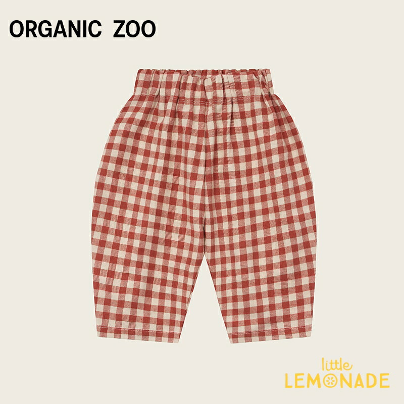 オーガニックズー Paprika Gingham Carrot Pants (1-2歳/2-3歳/3-4歳/4-5歳) キャロットパンツ パプリカ レッド 長ズボン ロングパンツ ボトムス ギンガム チェック ベビー キッズ 子ども服 リトルレモネード アパレル organic zoo 17PKGHCP AW25SALE