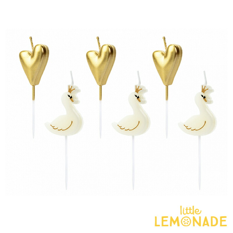 楽天市場 Party Deco スワンとハートのキャンドルセット 白鳥 誕生日 バースデイ 記念日 パーティーデコレーション 装飾 Birthday Candles Lovely Swan あす楽 リトルレモネード リトルレモネード楽天市場店