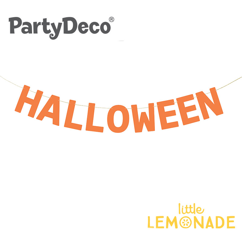 【Party Deco】 HALLOWEEN レターバナー オレンジ 紙製 ガーランド シンプル 2.5m 壁 飾り ハロウィン デコレーション Banner Halloween DIY リトルレモネード 300均画像