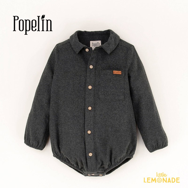 【楽天市場】【Popelin】 Mod.6.5 Dark grey shirt romper suit 【912か月/1218か月
