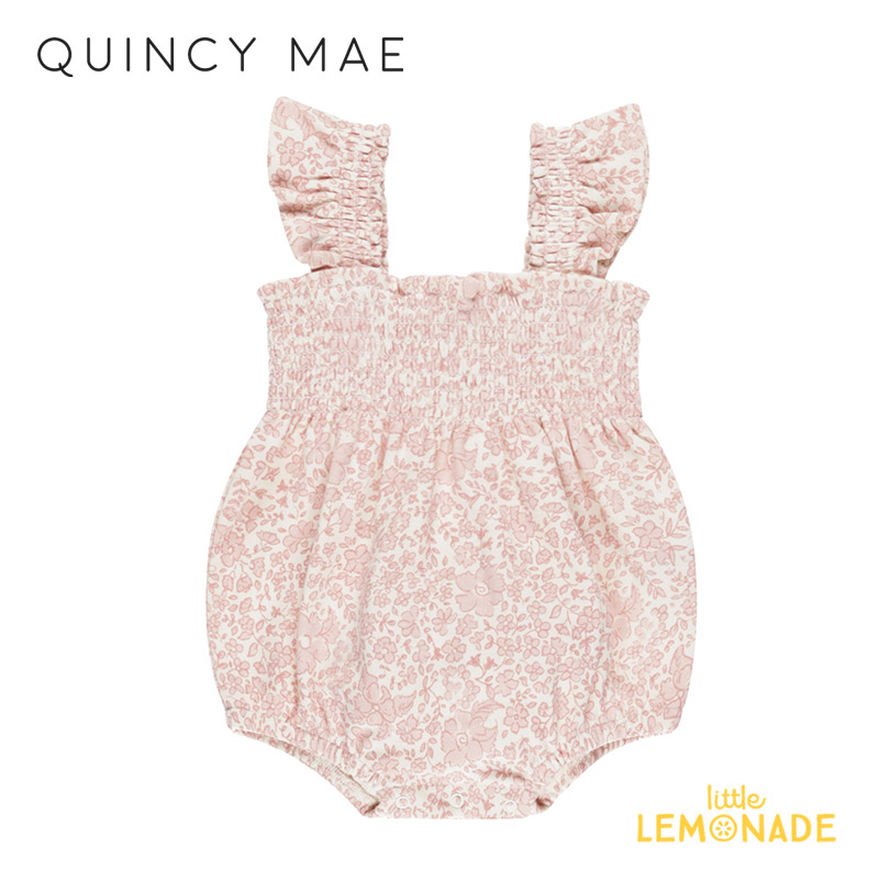 楽天市場】【Quincy Mae】 SMOCKED RUFFLE SLEEVE ROMPER 【18-24か月 