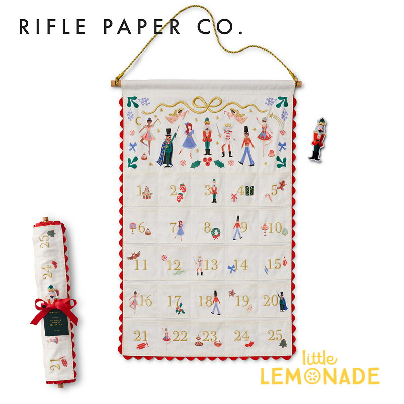 【RIFLE PAPER】ナッツクラッカー・アドベントカレンダー・タペストリー クリスマスまでのカウントダウン X'mas Christmas インテリア ギフト Nutcracker Hanging Advent Calendar ライフルペーパー リトルレモネード AFX001 AW24