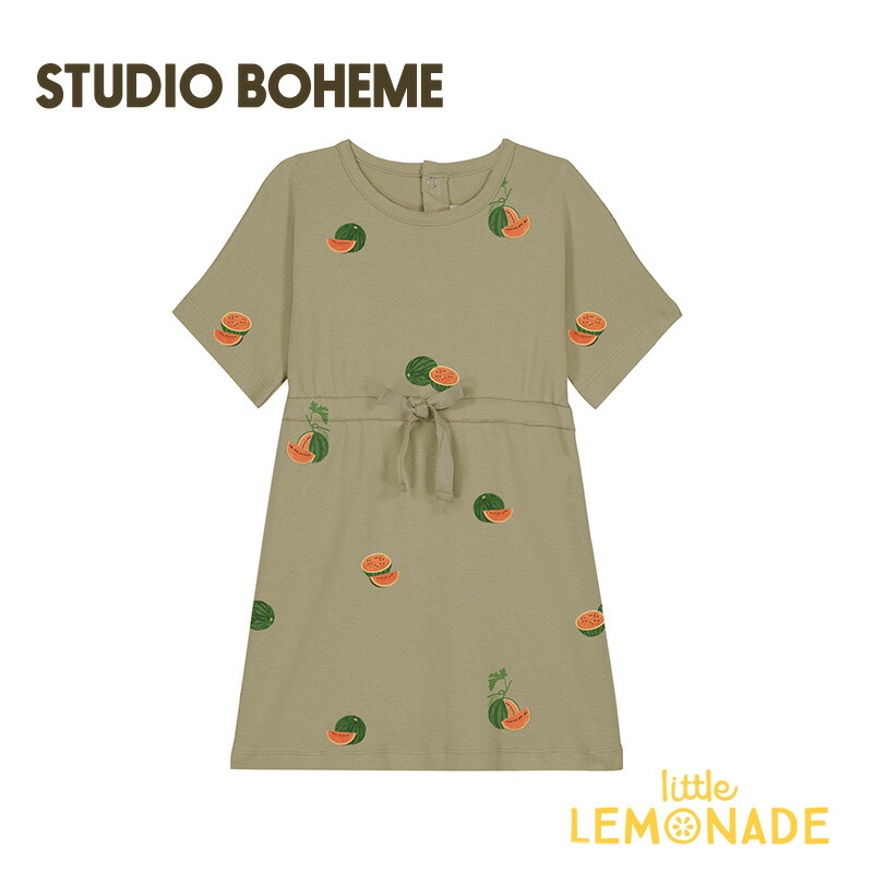 スタジオボエム DRESS YOGI 【24か月,36カ月,4歳】 WATERMELON ワンピース 半袖 スイカ柄 ウエスト切り替え カジュアル ベビー ベビー服 キッズ 子ども服 2歳 3歳 女の子 夏服 オシャレ Studio Boheme SS26 リトルレモネード KTZ 10,616円