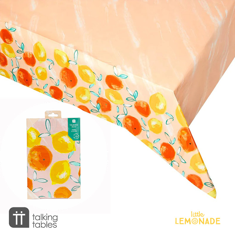 【Talking Tables】シトラス フルーツ 紙製 テーブルカバー　テーブルクロス 誕生日 Citrus Choice Fruit Recyclable Paper Table Cover レモン オレンジ テーブルコーディネート パーティー CITRUS-TCOVER あす楽 リトルレモネード画像