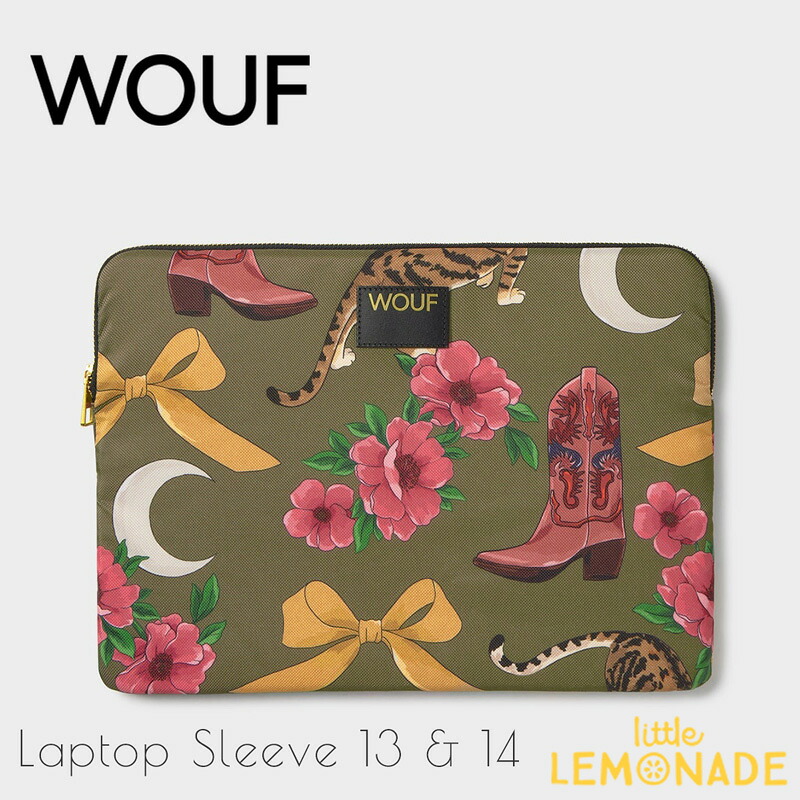 13インチ/14インチ PCケース 【Rodeo】 【WOUF】 Laptop Sleeve 13 & 14 ロデオ リボン ウエスタンブーツ 月 撥水 ナイロン パソコン用スリーブ Macbook ノートブック notebook パソコンケース ラップトップケース おしゃれ かわいい AW25 SS250012 リトルレモネード