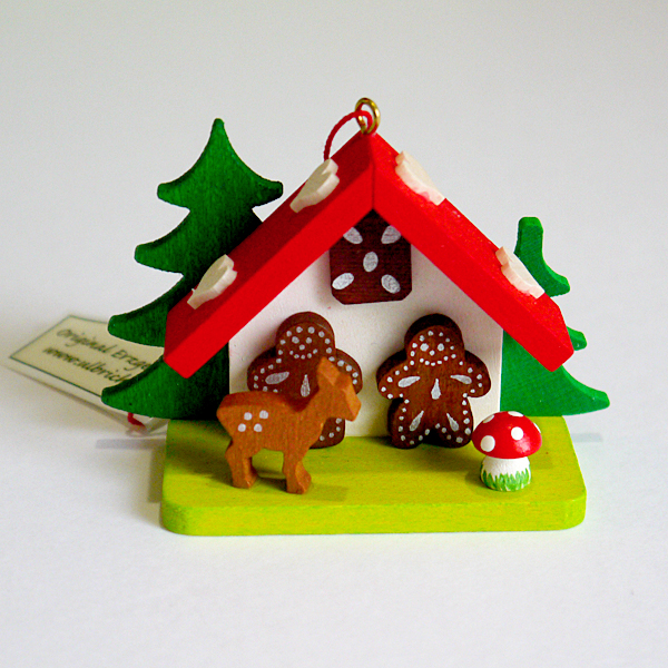 【クリスマス用品 】ULBRICHT:ウルブリヒト・シカとお菓子のお家［ Christmas：クリスマスオーナメント ］