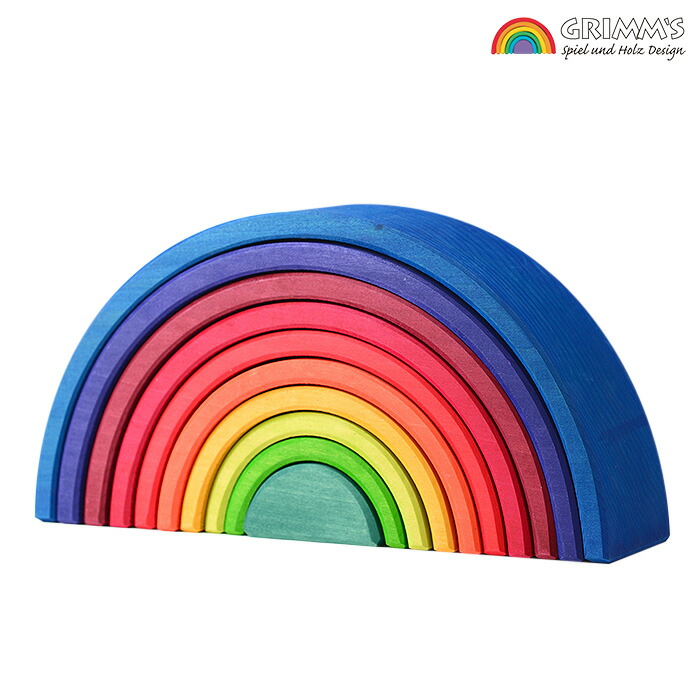 GRIMM'S グリムス レインボー アーチレインボー大 虹色トンネル　正規品 グリムス 虹色トンネル（アーチレインボー）大（6ピース）｜木の