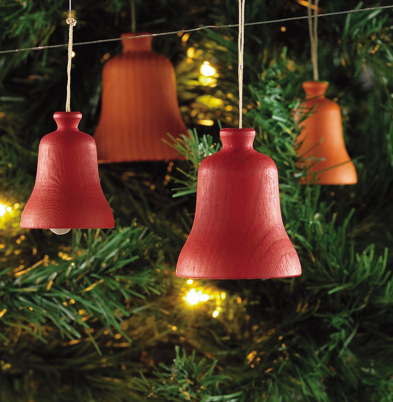 【クリスマス用品】ベックの木の鐘カラーS［ Christmas：クリスマスオーナメント ］画像