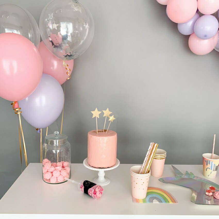 楽天市場 ゴム風船 5枚セット 27cm 風船 パーティーバルーン ピンク パープル クリア クリアバルーン 誕生日 バースデー 装飾 飾り付け デコレーション 女の子 男の子 おしゃれ かわいい Little Party