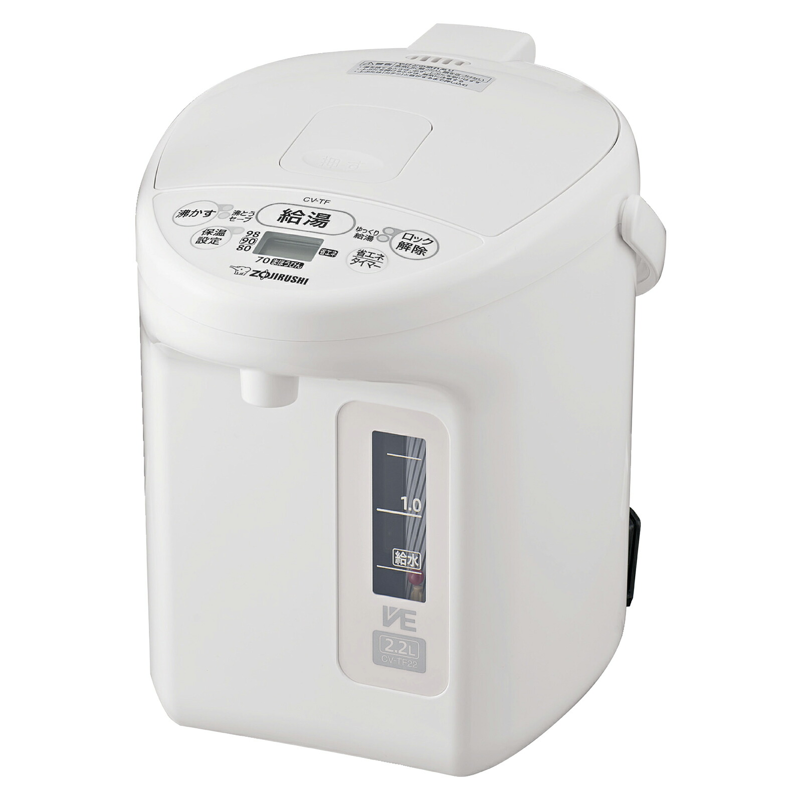 象印 ZOJIRUSHI 電動ポット VE電気まほうびん まほうびん マイコン沸とう 省エネモード CV-TF22-WA 2.2L ホワイト|LT-shop