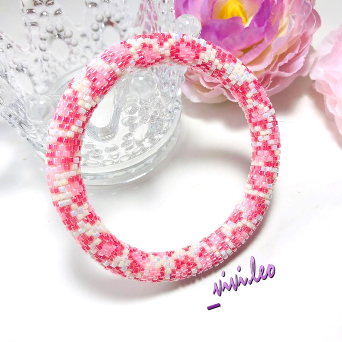 楽天市場 レオパード バングル ピンク ビーズアクセサリー キット ビーズクロッシェ ブレスレット ヒョウ柄 豹柄 アクセサリーキット ビーズキット 手作りアクセサリー レオパード柄 デリカビーズ ハンドメイド アクセサリー かわいい 上級者 大人 大人可愛い おうち