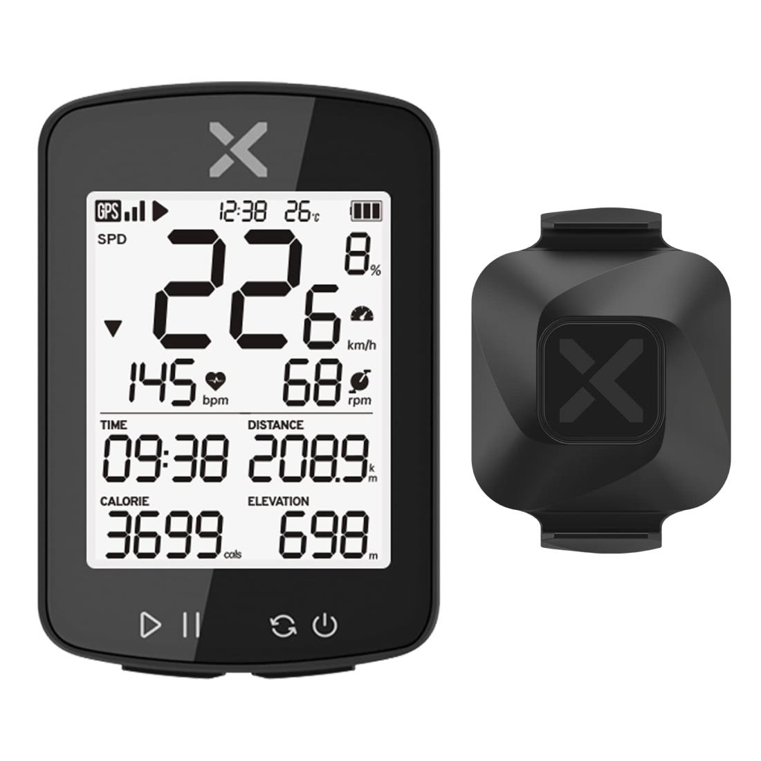XOSS G+ Gen2 GPS サイコン VORTEXケイデンス センサー デュアルモード スピード/ケイデンスセンサー付き 2.2インチ 無線 USB充電 IPX7防水 ANT+ Bluetooth対応 バッテリー内蔵 ワイヤレス 無線 自転車/ロードバイク用 日本語説明書付き