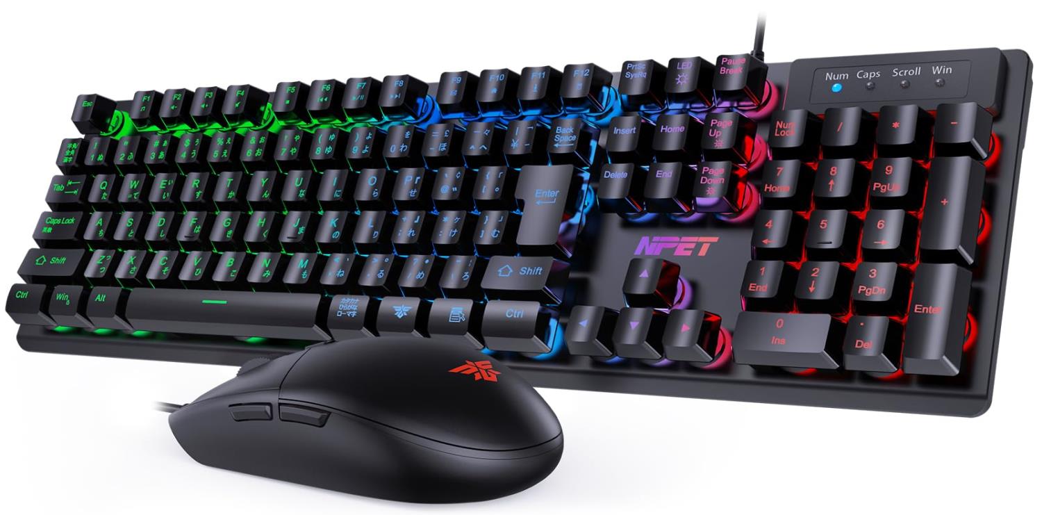 楽天市場】NPET キーボード マウス セット ゲーミング LED