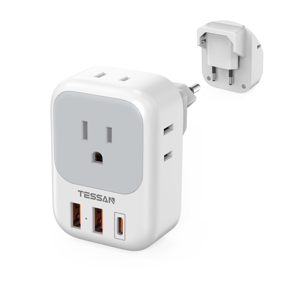 楽天市場】韓国 コンセント 変換プラグ cタイプ TESSAN 折りたたみ式