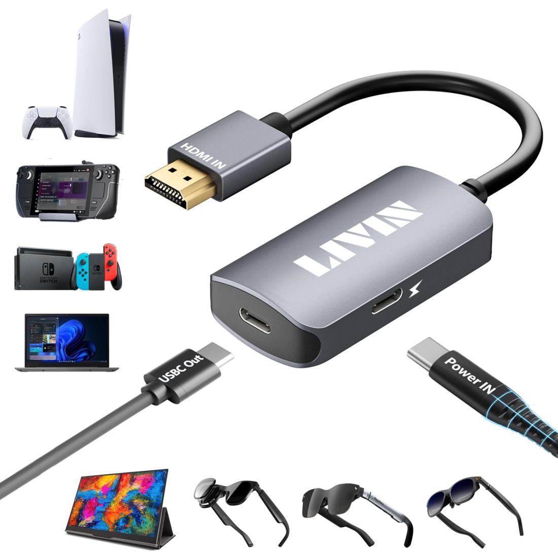 MADGAZE スマートグラス ＋HDMI To USB-C アダプタコンバータ MADGAZE